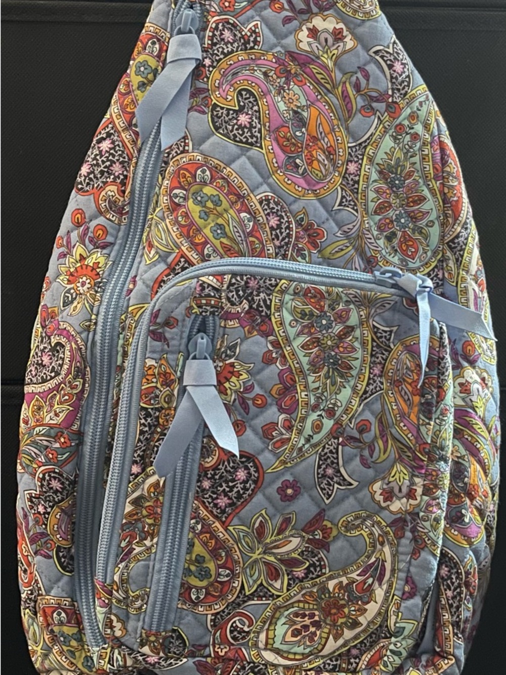 Vera Bradley Sling Backpack in the Provence Paisley pattern.